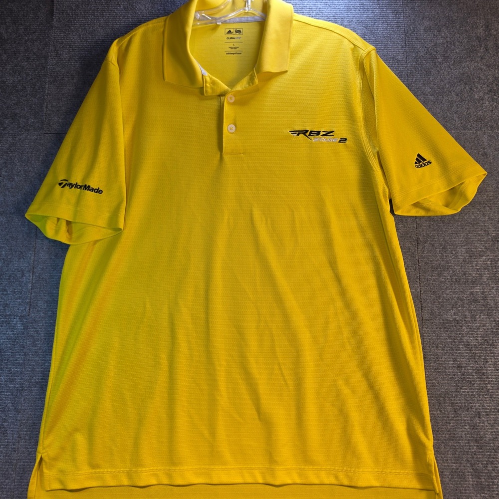 Adidas Golf Polo Mens L Yellow Excellent RBZ Stage 2 TaylorMade Climalite Shirt
